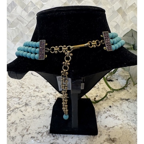 Heidi Daus Turquoise-Style Bead Statement Pendant Necklace‎ Art Nouveau - Picture 3 of 16